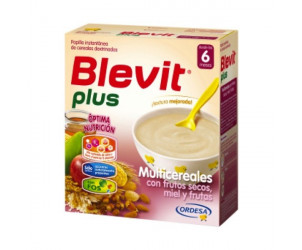  Papilla multicereales con frutos secos, miel y frutas