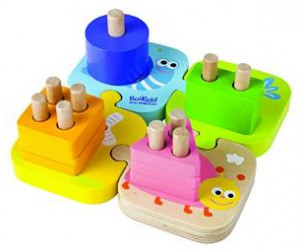 Puzle de madera ecológico para apilar