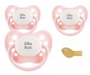 Pack de 3 chupetes personalizados Nip Rosa Girl  