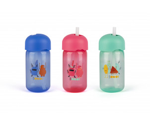 Vaso de aprendizaje con pajita 