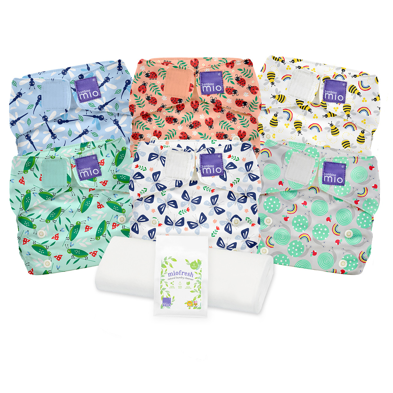 Bambino Mio Miosolo Set Pannolini Lavabili - 6 Pezzi Taglia Unica | Con Inserti E Detergente | Design Assortiti - Foto 4