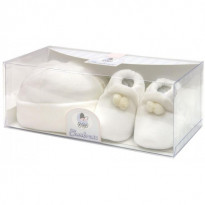 Conjunto Gorro y Patucos en Terciopelo
